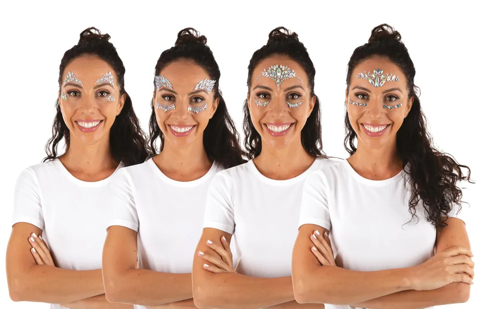 ptit-clown-strass-autocollant-pour-le-visage-ii-gesichts-sticker-modell-zuf-llig image 1
