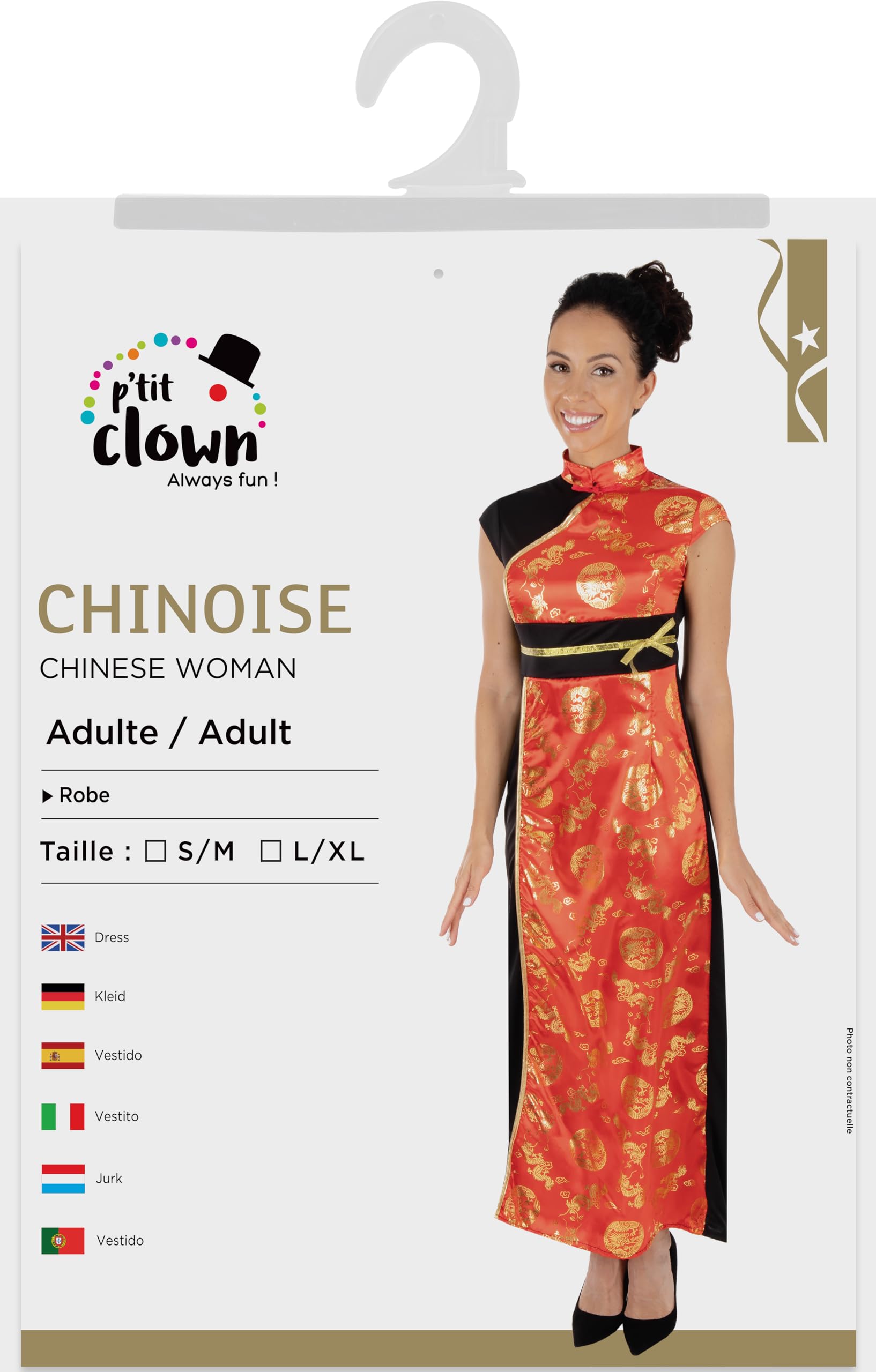 p-tit-clown-chinesisches-kleid-kost-m-f-r-erwachsene-rot-polyester image 6