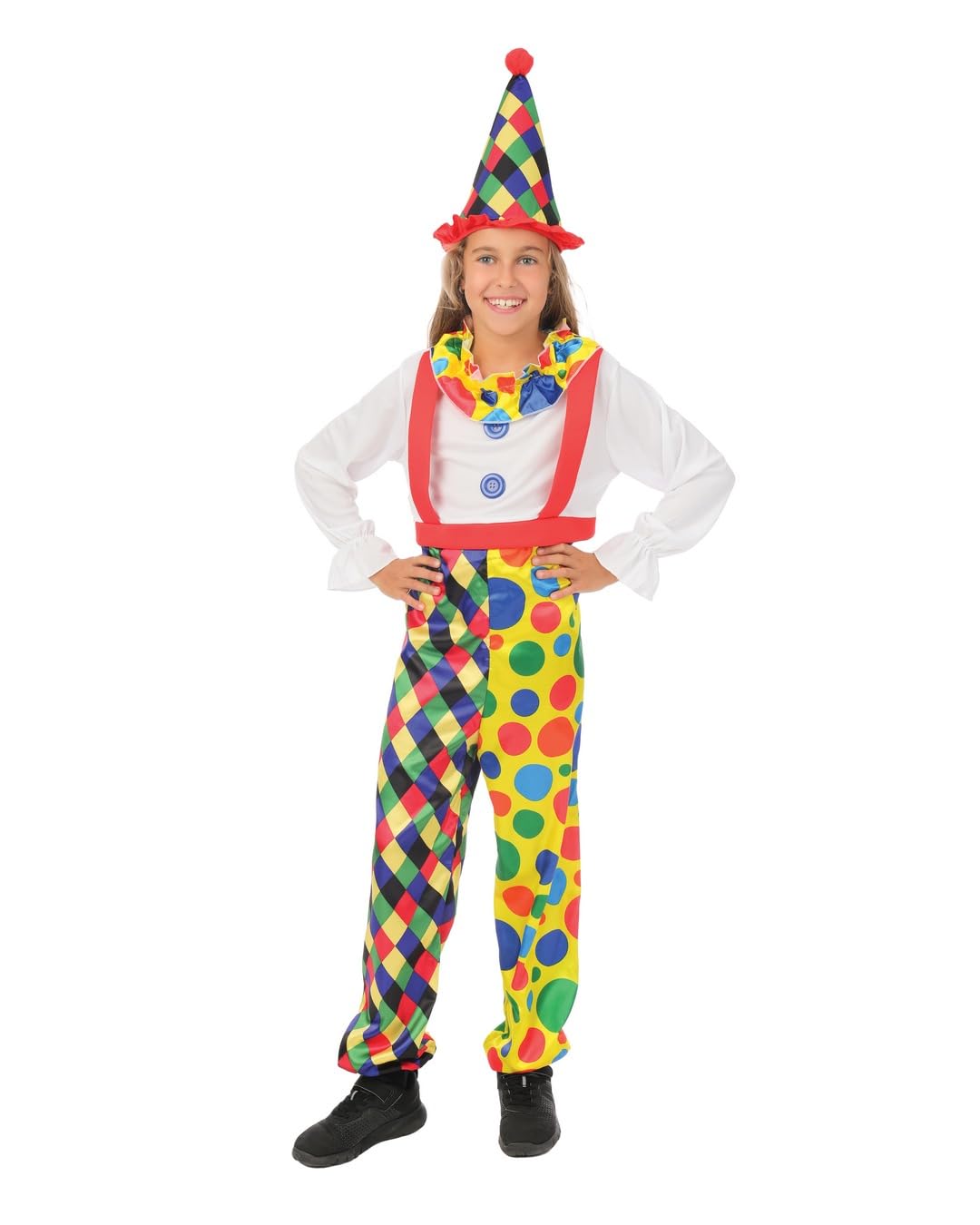 ptit-clown-clown-kost-m-kinder-10-12-jahre-overall-mit-hut image 4