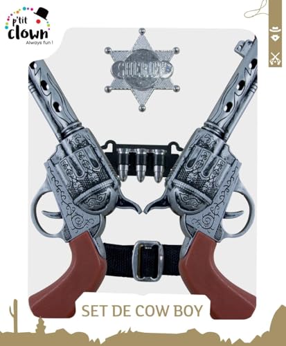 p-tit-clown-cowboy-kit-kost-m-set-mit-2-revolvern-g-rtel-und-sheriffstern image 5