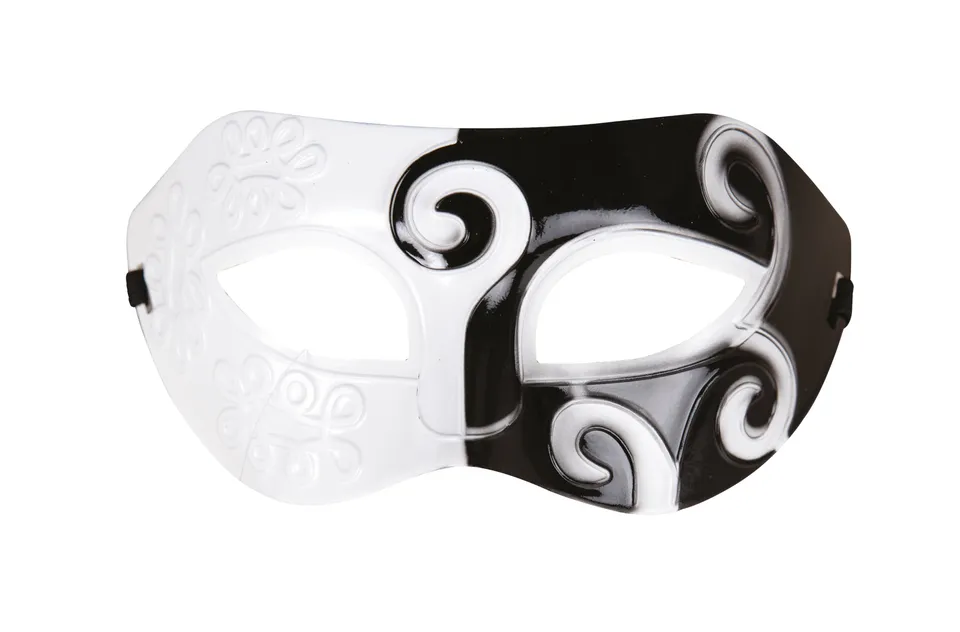 p-tit-clown-23388-venezianische-maske-wolf-schwarz-wei-erwachsene image 1