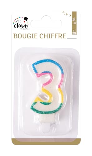 ptit-clown-bougie-chiffre-arc-en-ciel-zahlenkerze-mit-glitzer-geburtstags-dekoke image 4