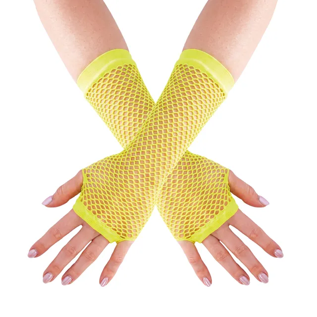 ptit-clown-lange-fingerlose-netzhandschuhe-neon-f-r-damen-25-cm image 1