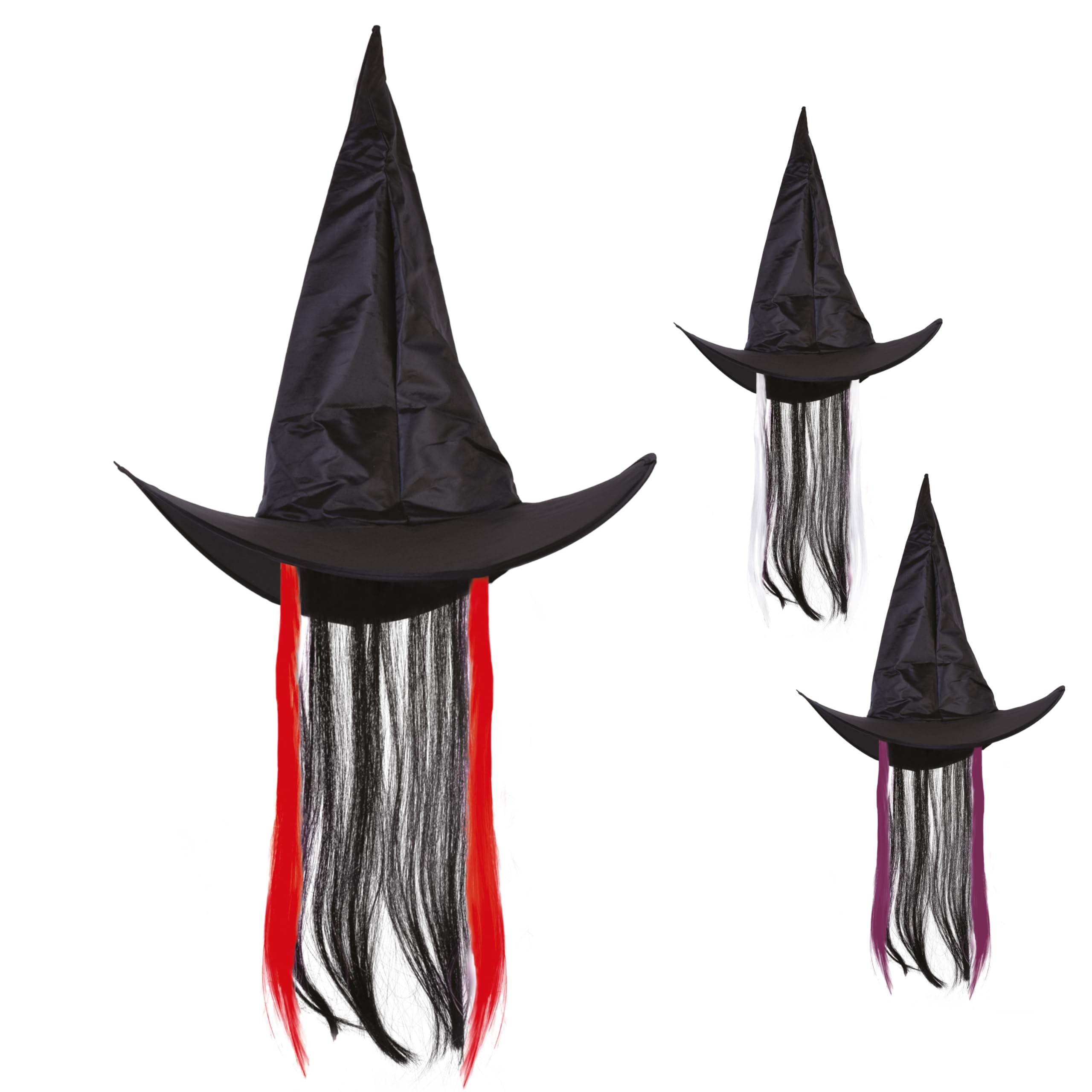 ptit-clown-re76330-hexenhut-damen-schwarz-mit-haaren image 1