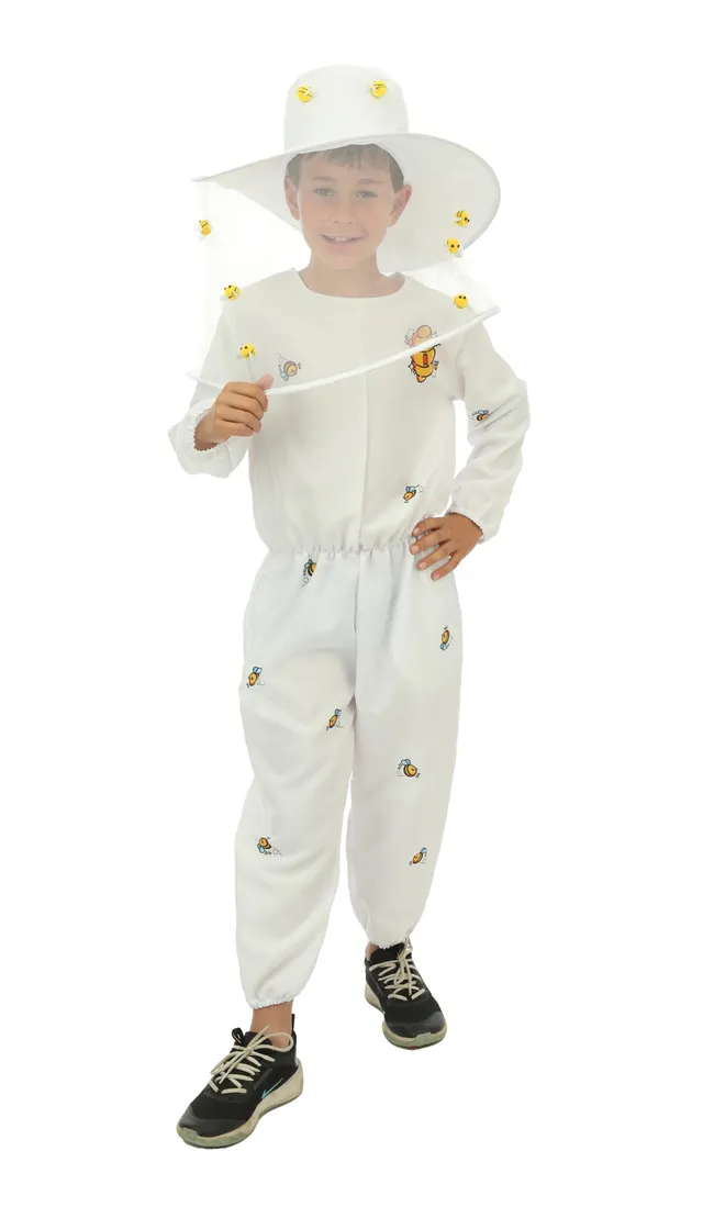 p-tit-clown-imker-kost-m-f-r-kinder-overall-mit-hut-wei image 1