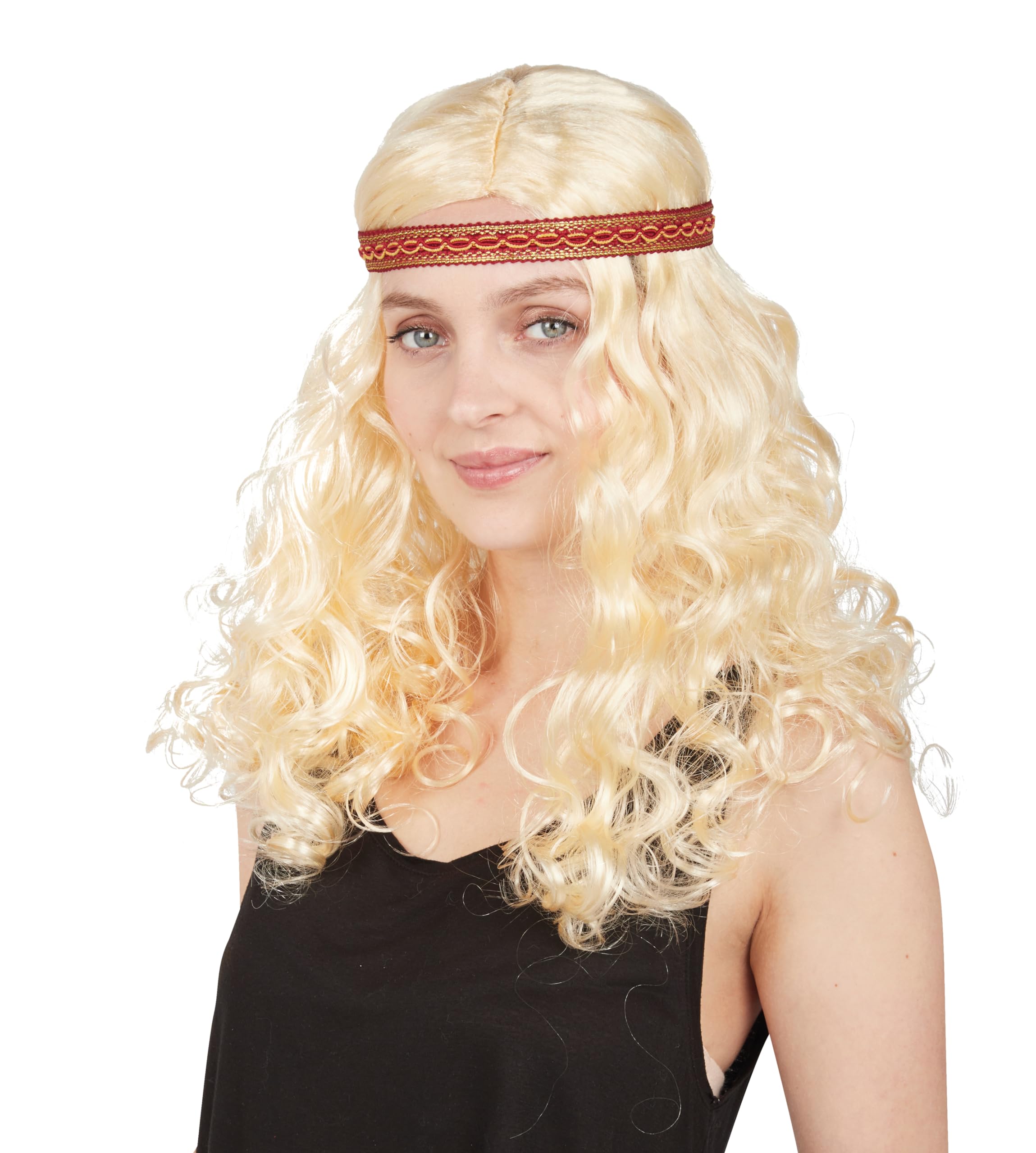ptit-clown-68650-hippie-per-cke-damen-lockiges-blond-mit-haarband image 2