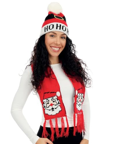 ptit-clown-weihnachtsmann-set-m-tze-schal-rot-erwachsene-einheitsgr-e image 5
