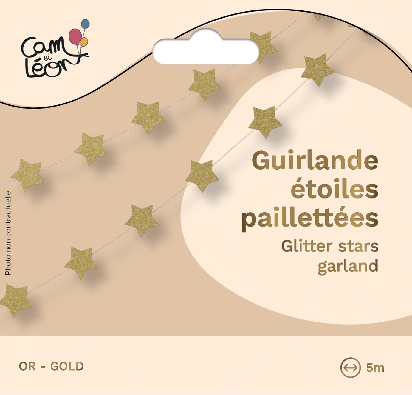 ptit-clown-re22605-girlande-mini-sterne-glitter-gold-3-m image 3
