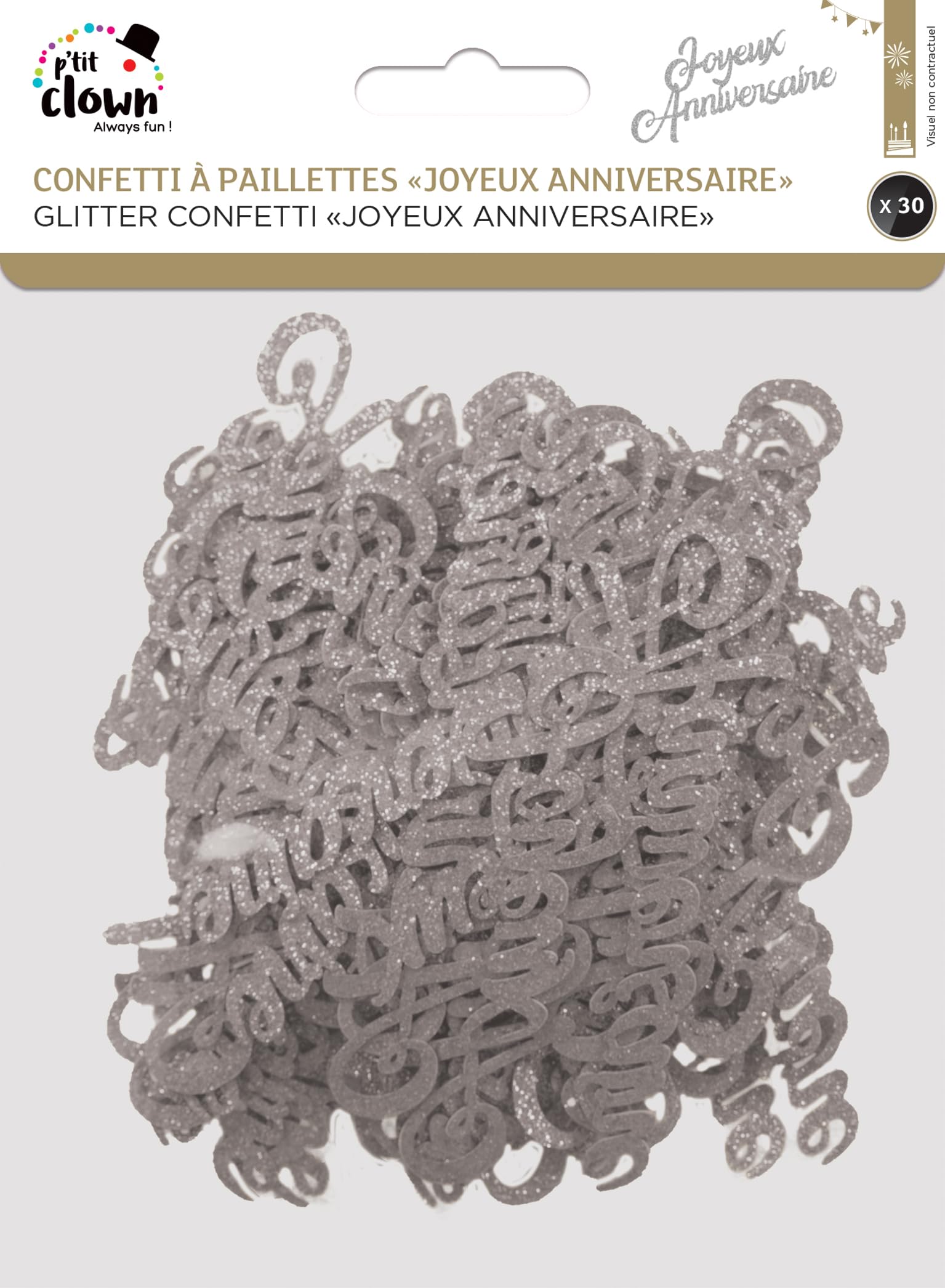 p-tit-clown-re22727-konfetti-happy-birthday-silber-glitzer-30-st-ck image 2