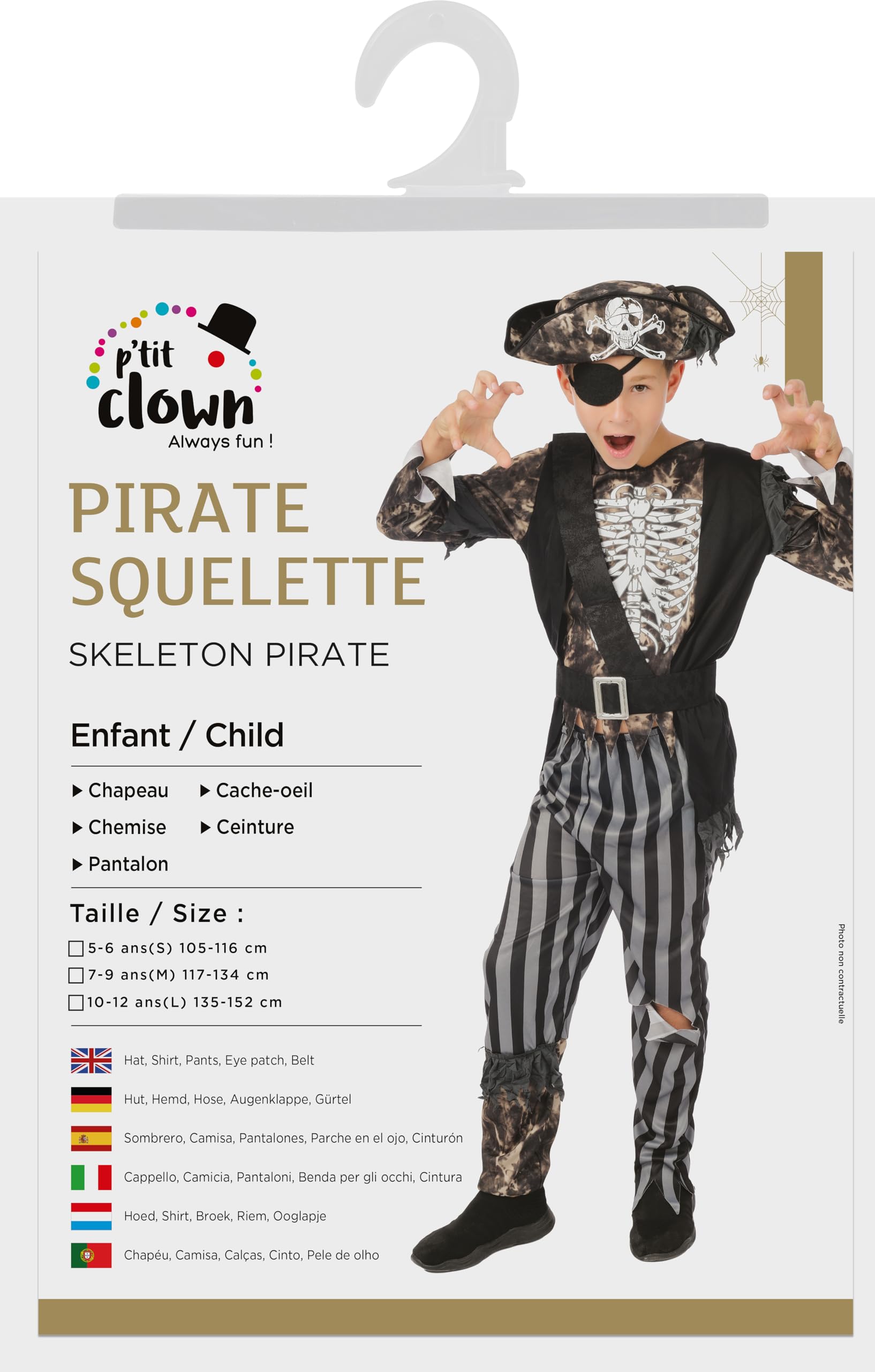 p-tit-clown-skelett-pirat-kost-m-kind-halloween-5-teilig image 5