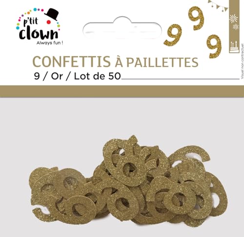 p-tit-clown-glitzer-konfetti-zahl-9-gold-50-st-ck-geburtstagsdeko image 5