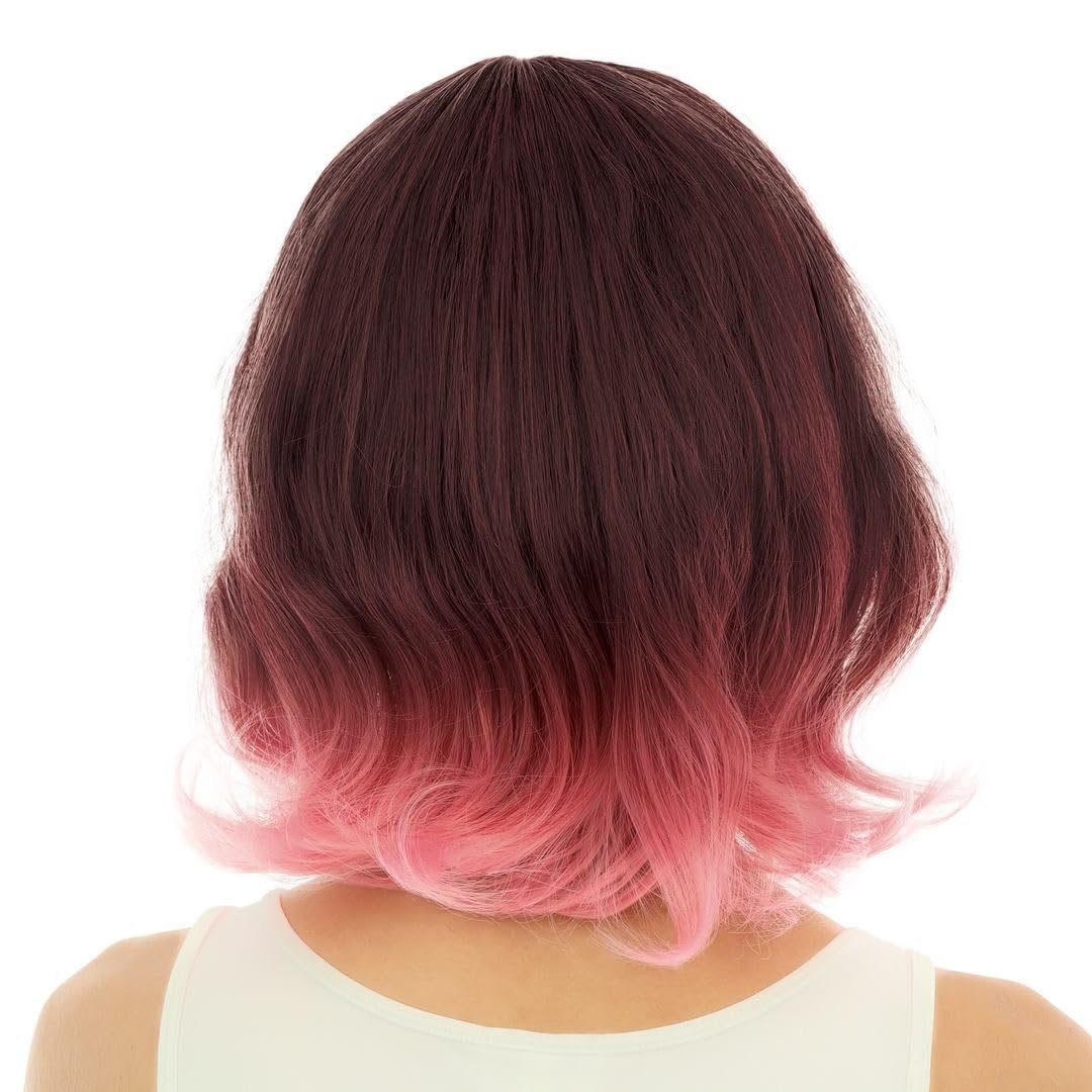 ptit-clown-halblange-per-cke-mit-pony-rosa-kunsthaar image 3
