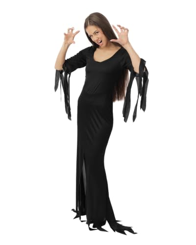 ptit-clown-gothic-hexe-damenkost-m-schwarz-lang-halloween-cosplay image 7