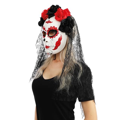 p-tit-clown-day-of-the-dead-maske-mit-blumen-und-schleier-23574 image 6