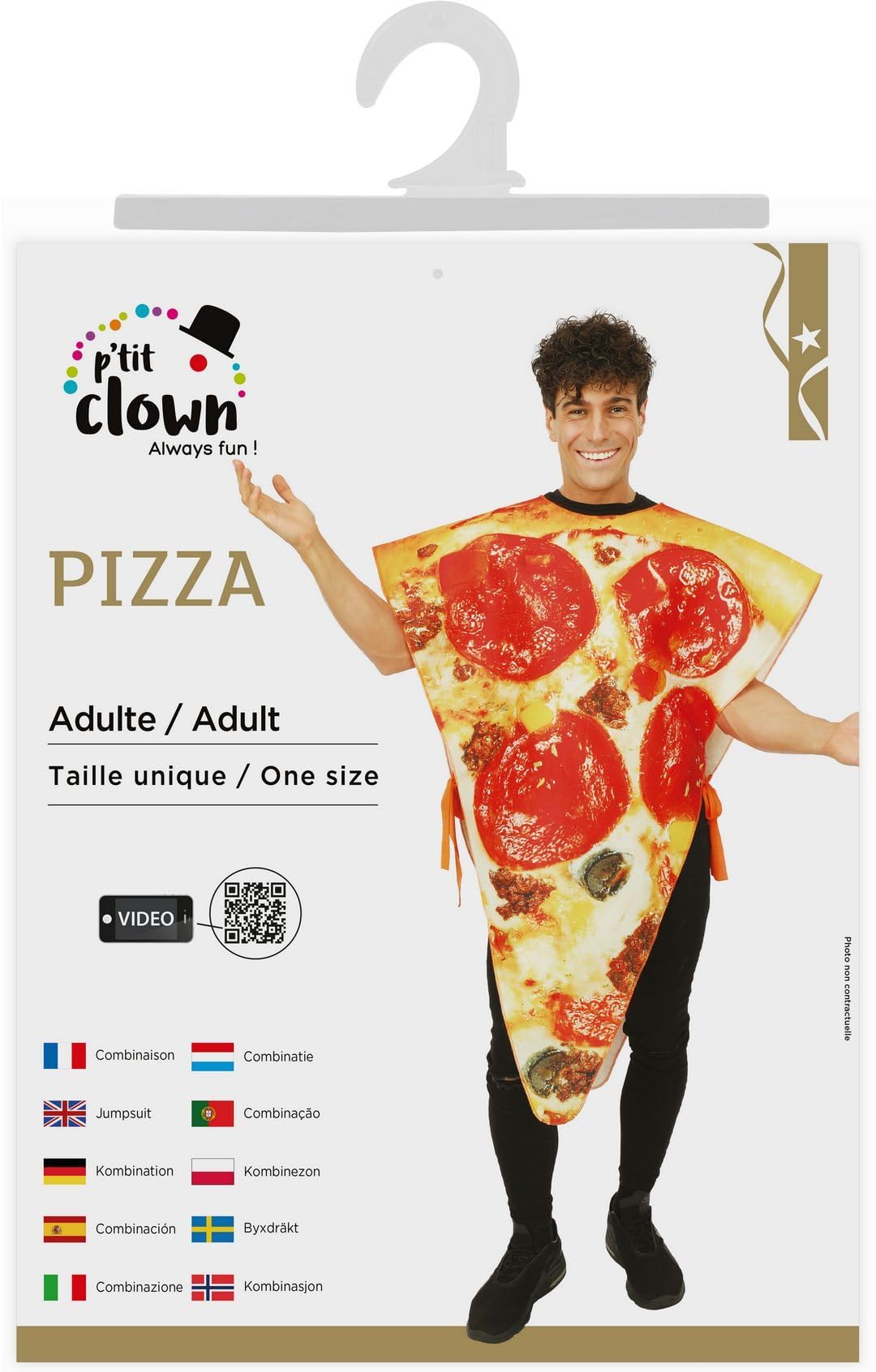 ptit-clown-food-tunika-kost-m-erwachsene-einheitsgr-e-ei-pizza-pommes-hotdog-bur image 6