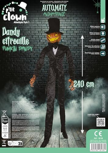p-tit-clown-dandy-citrouille-k-rbis-dekofigur-animiert-2-40-m-mit-licht-und-ton image 7