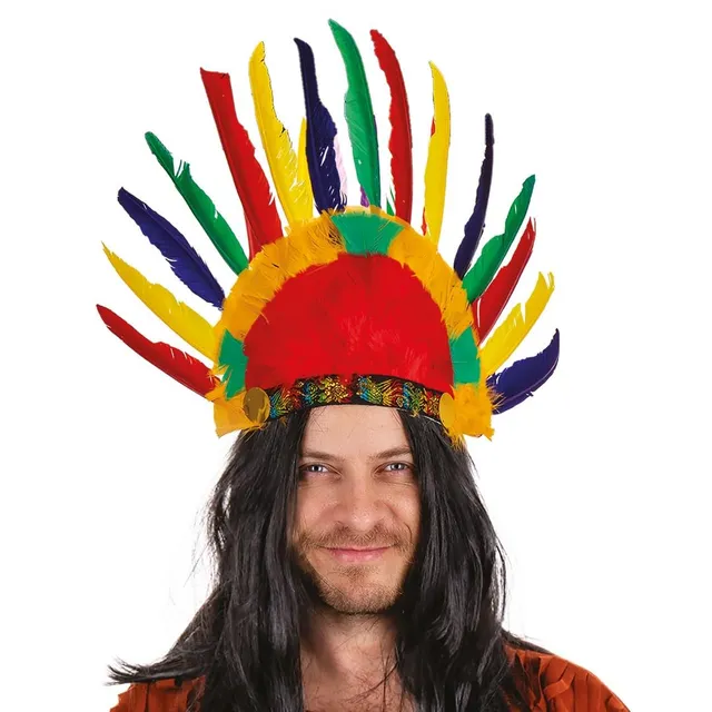 ptit-clown-18670-indianer-federschmuck-14-federn-mehrfarbig image 1