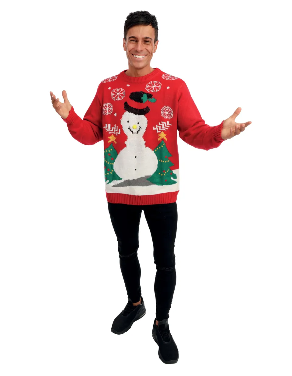 p-tit-clown-re48183-weihnachtspullover-erwachsene-rot-mit-schneemann-gr-e-xl image 1