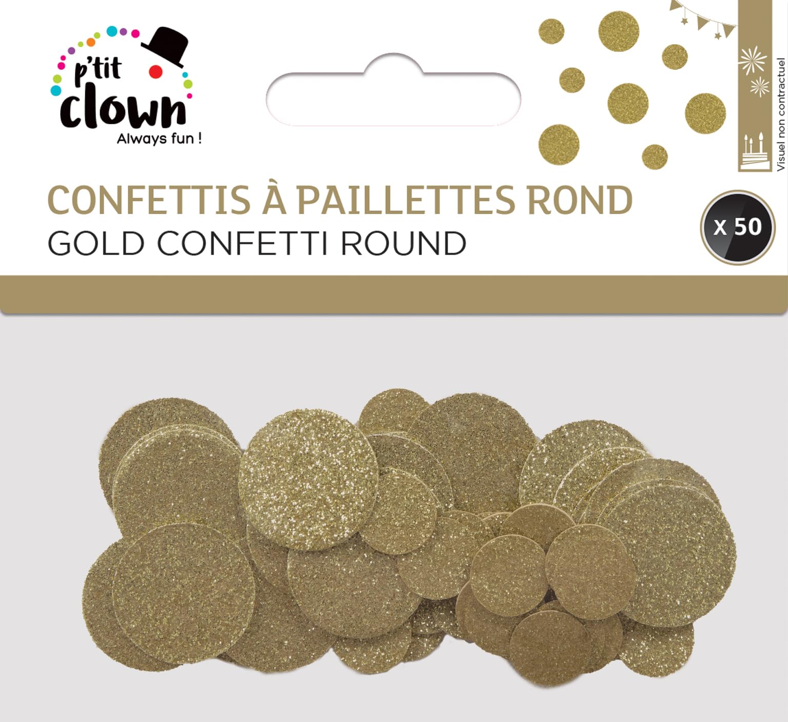 ptit-clown-re21224-glitzer-konfetti-rund-gold-50-st-ck image 2