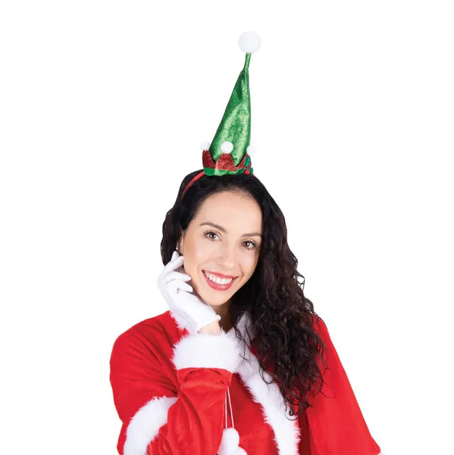 p-tit-clown-elfen-haarreif-flexible-wichtelm-tze-rot-gr-n image 1
