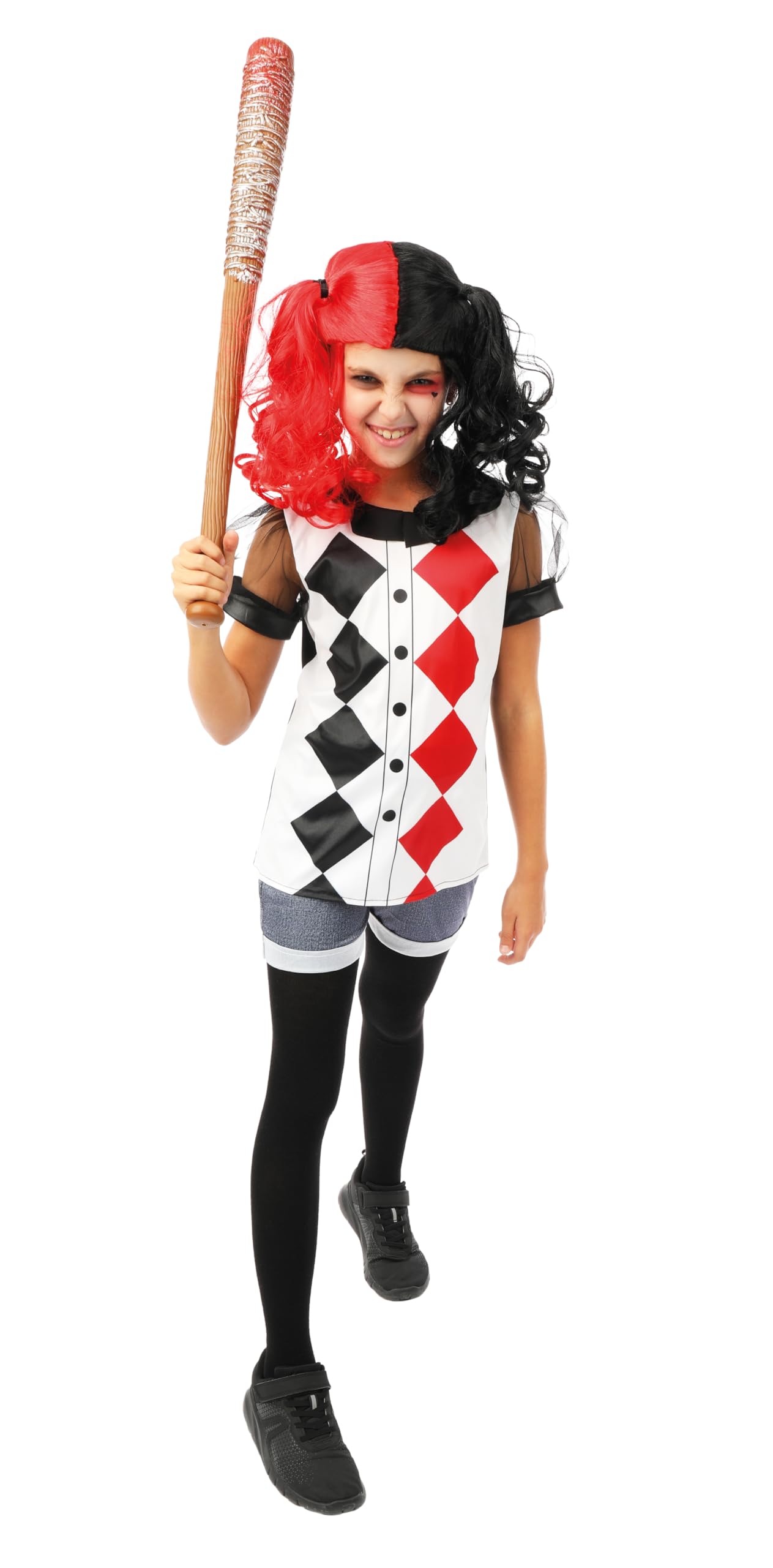 p-tit-clown-harlekin-clown-kost-m-m-dchen-schwarz-rot image 4