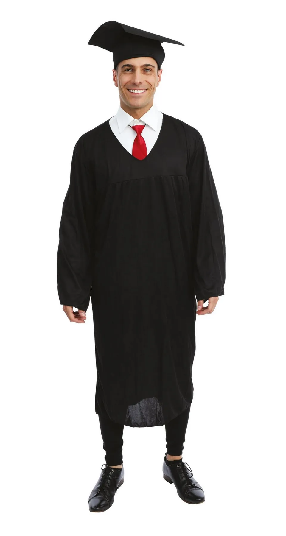 p-tit-clown-amerikanisches-studentenkost-m-f-r-erwachsene-schwarz-mit-robe-krawa image 1