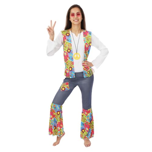 ptit-clown-hippie-kost-m-damen-mehrfarbig-xl image 7