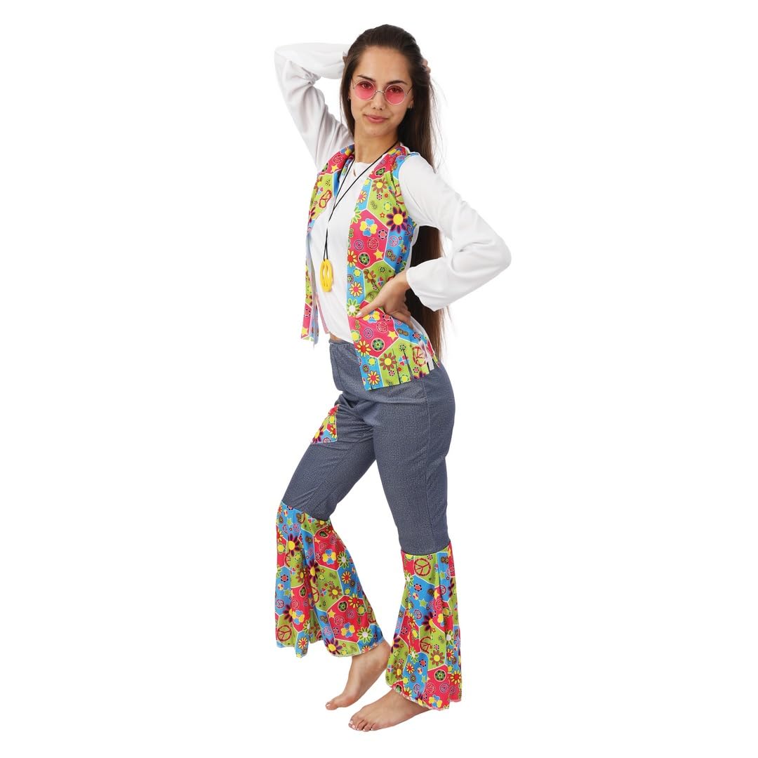 ptit-clown-hippie-kost-m-damen-mehrfarbig-xl image 2