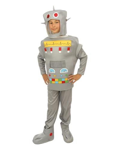 p-clown-roboter-kost-m-f-r-kinder-grau-komplett-set-uni image 7