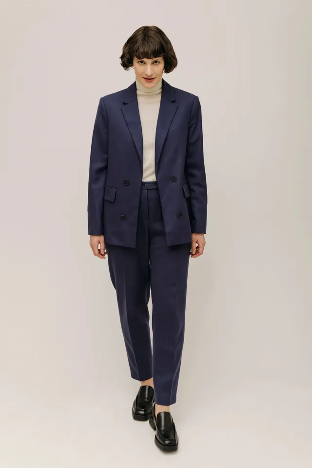 lotta-ludwigson-lotta-blazer-midnight-blue-herringbone image 1