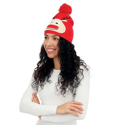 ptit-clown-weihnachtsm-tze-rot-mit-rentierkopf-und-lichtern-f-r-erwachsene image 6