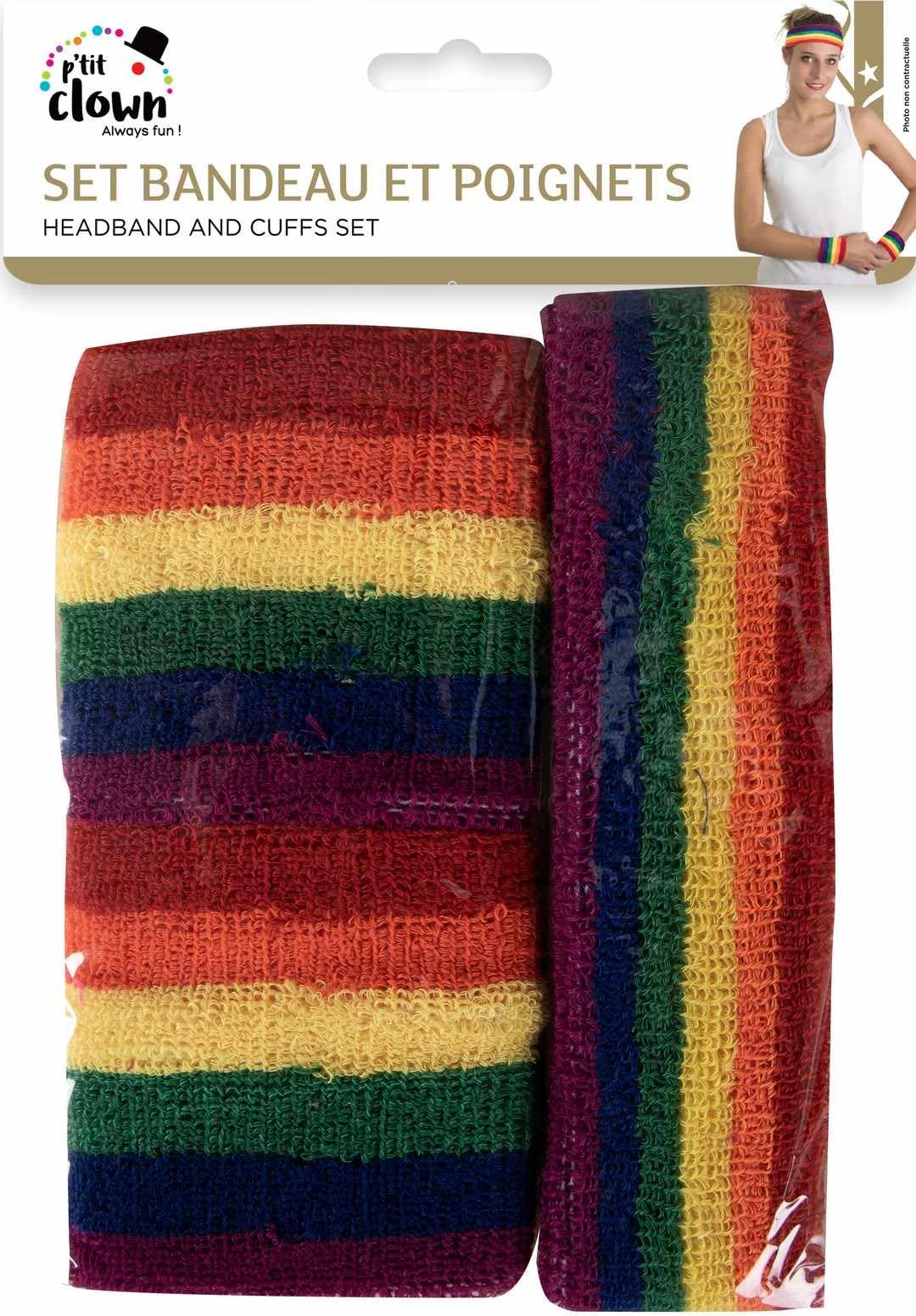 ptit-clown-re66671-stirnband-und-manschetten-set-regenbogen image 4