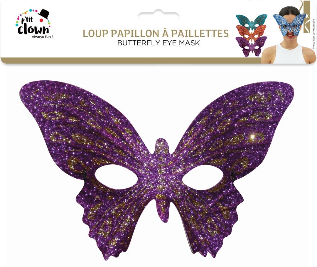 ptit-clown-50003-venezianer-maske-wolf-schmetterling-mit-pailletten image 2