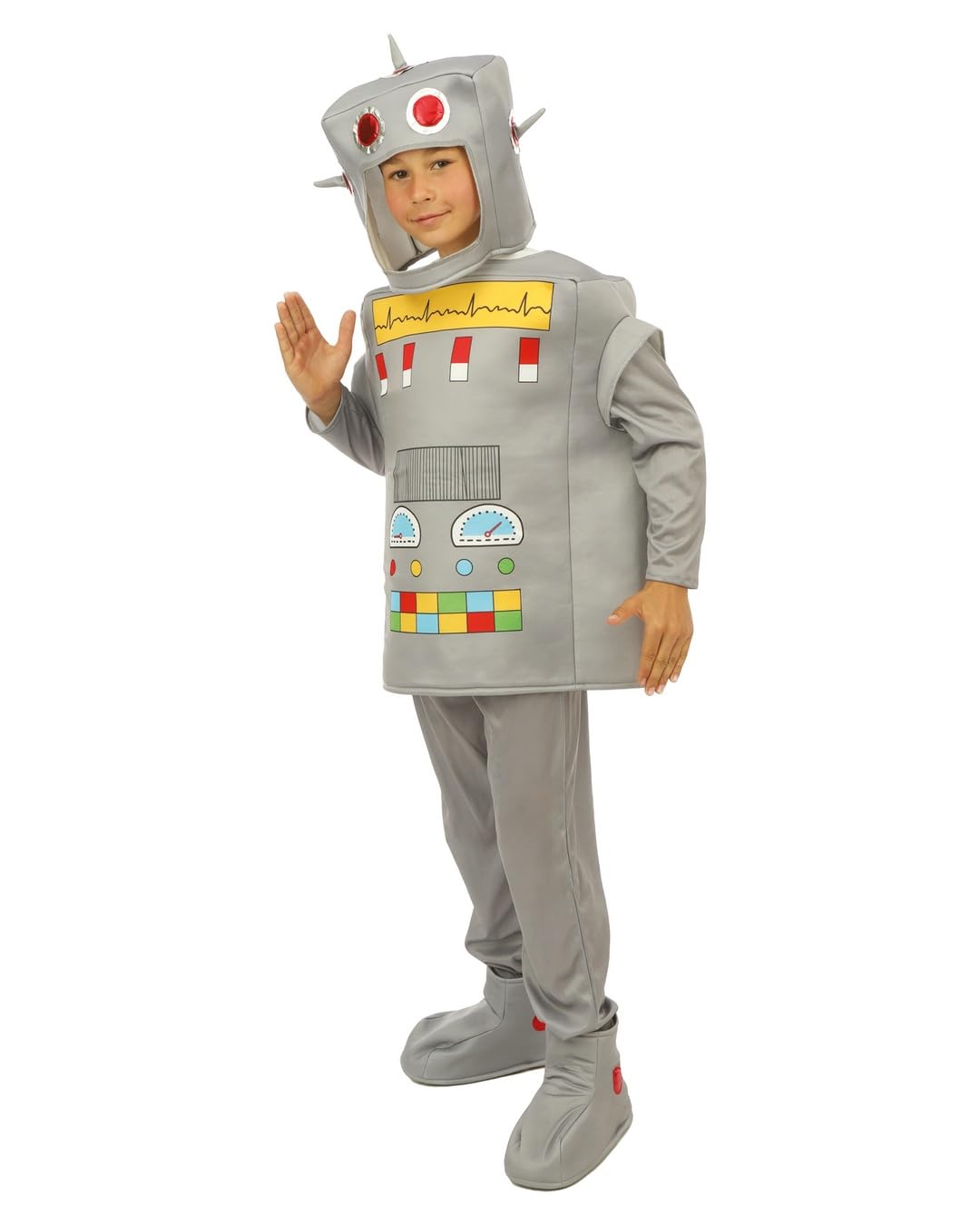 p-clown-roboter-kost-m-f-r-kinder-grau-komplett-set-uni image 2
