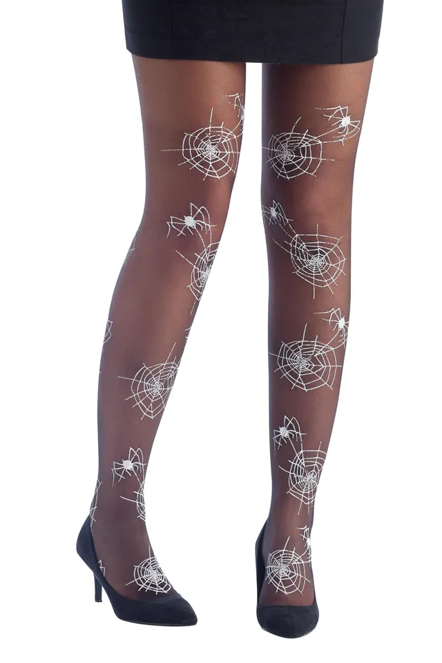 p-tit-clown-damen-strumpfhose-spinnennetz-schwarz image 1