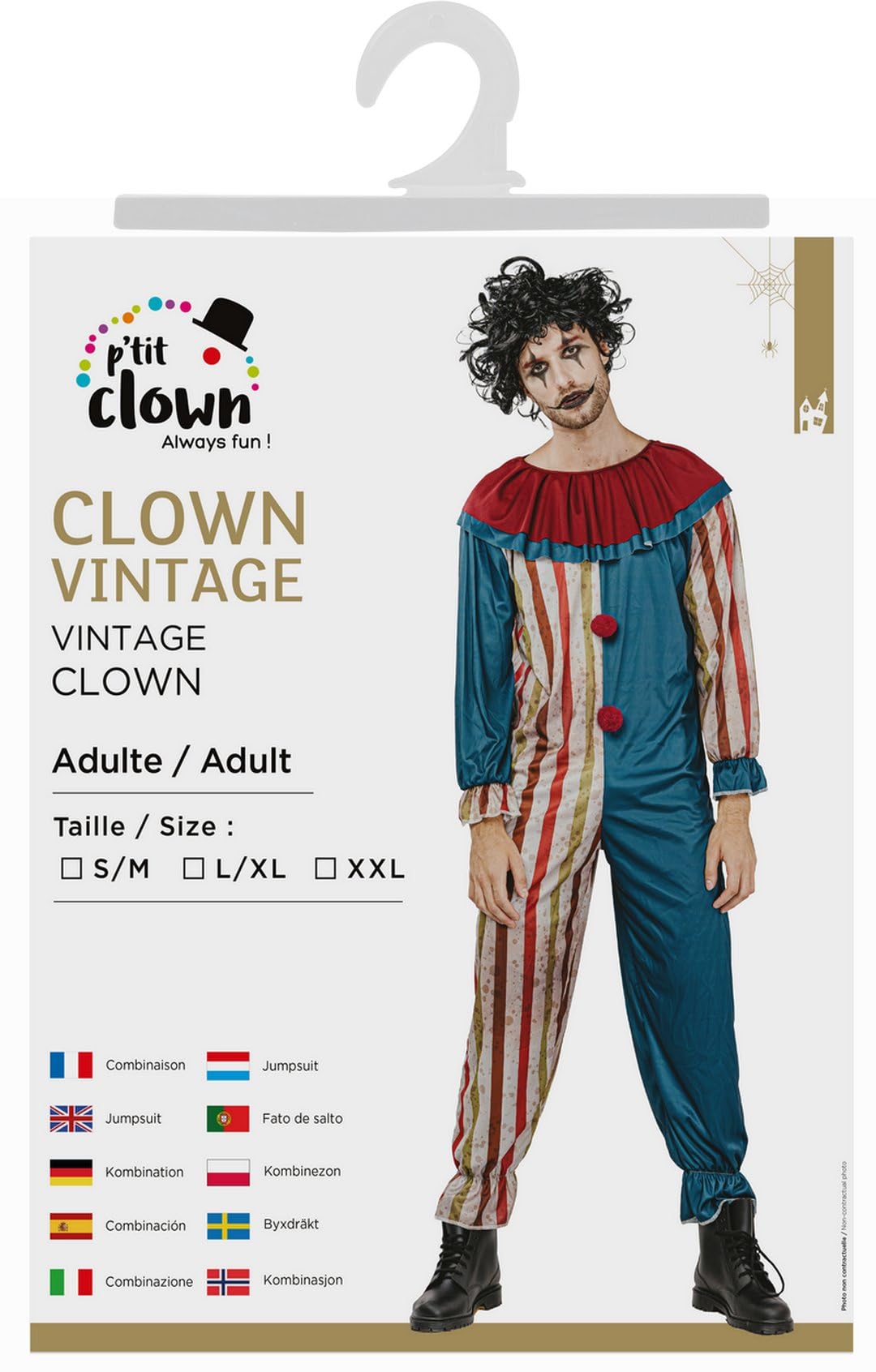 ptit-clown-clown-kost-m-herren-gr-e-l-halloween-cosplay-verkleidung image 3