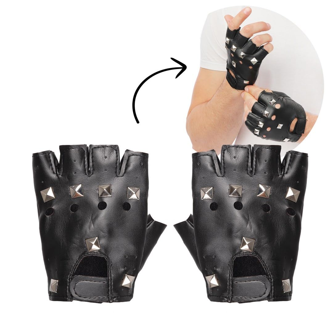 ptit-clown-handschuhe-punk-paar-fingerlose-nieten-handschuhe-schwarz image 3