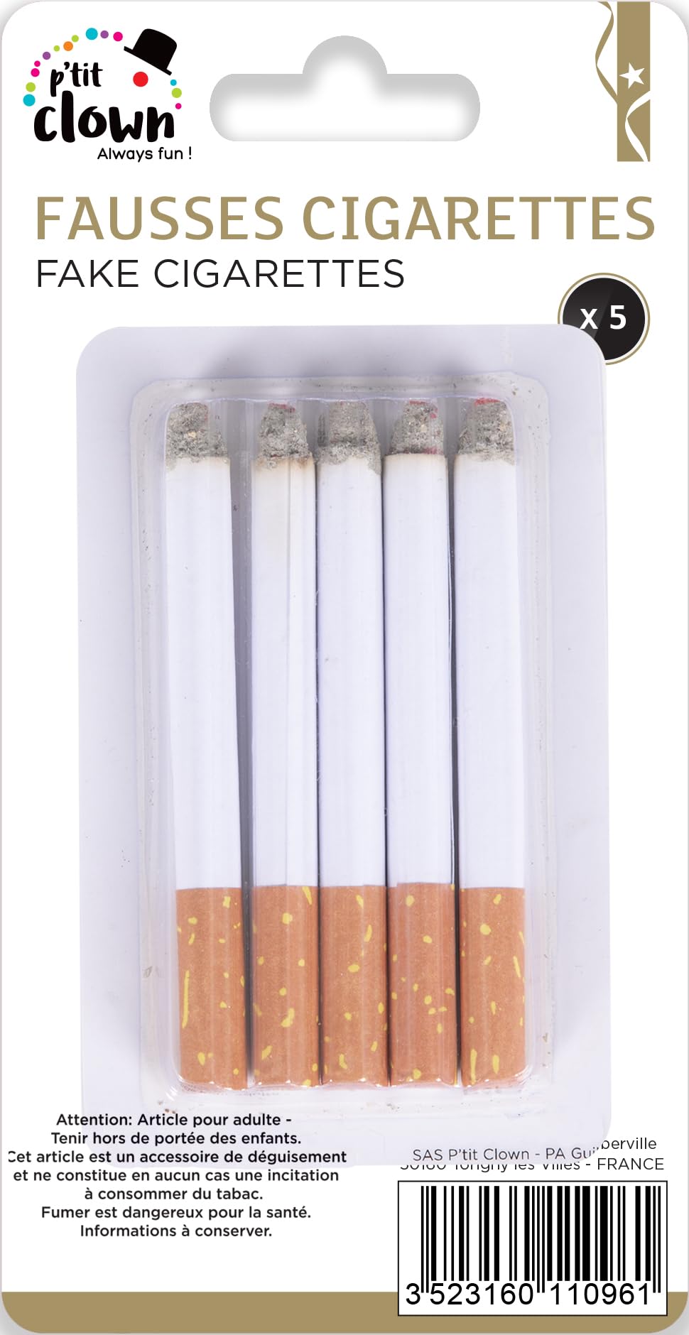 ptit-clown-re11096-falsche-zigarette-5er-set-kost-m-accessoire image 3