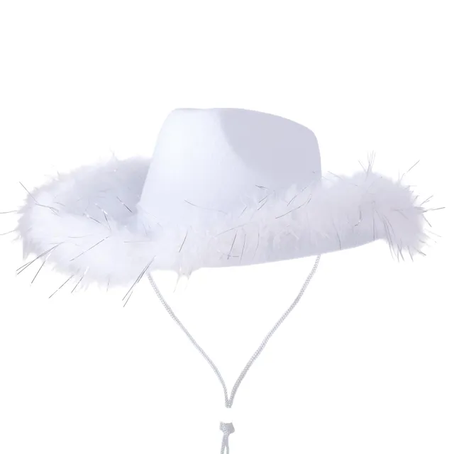 ptit-clown-cowgirl-filzhut-21302-wei-mit-federn-damen image 1