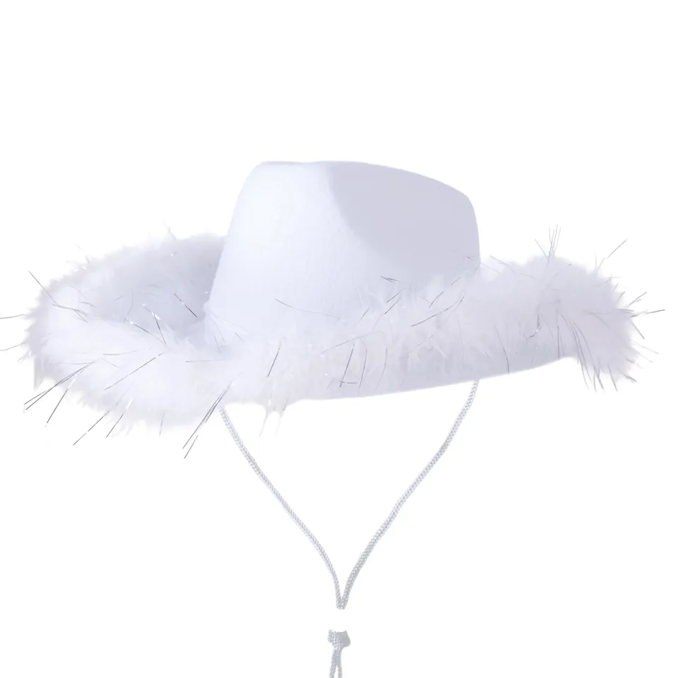 ptit-clown-cowgirl-filzhut-21302-wei-mit-federn-damen image 1