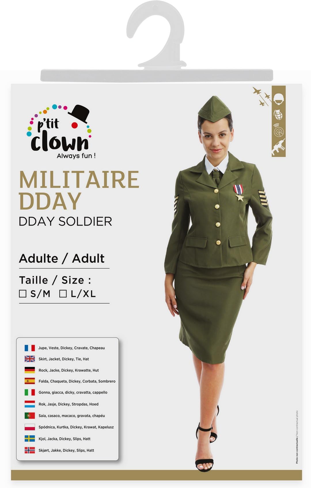 ptit-clown-us-army-offizier-kost-m-damen-gr-n-l-xl-d-day image 6