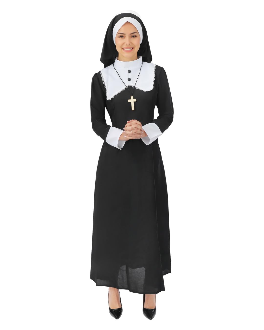 ptit-clown-luxuri-ses-nonnenkost-m-f-r-erwachsene-kost-m-schwarz-polyester image 1