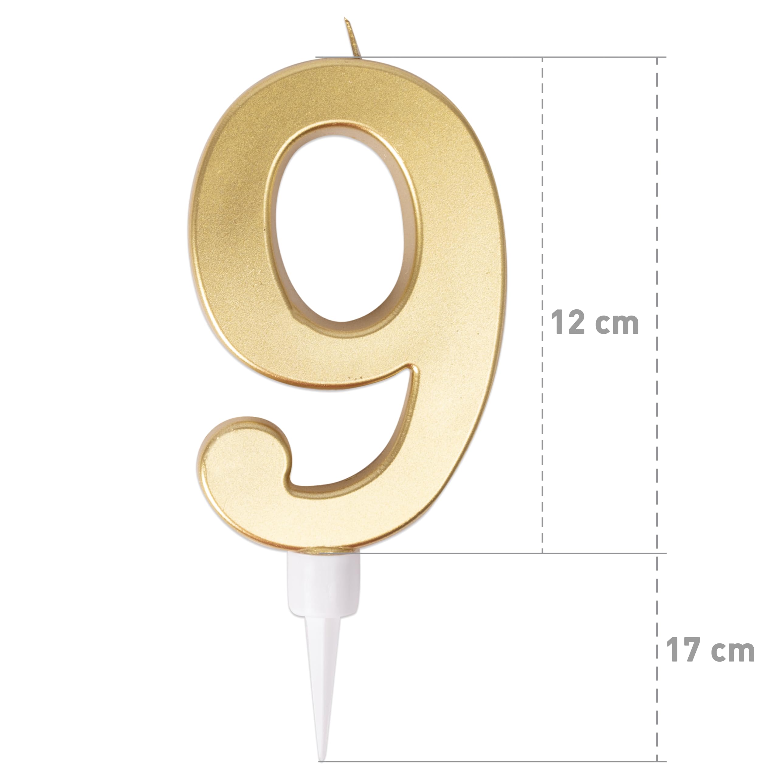 ptit-clown-23959-riesenkerze-zahl-9-gold image 2