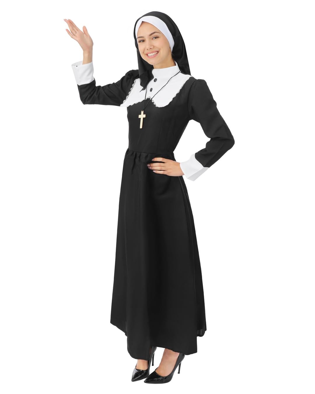 ptit-clown-luxuri-ses-nonnenkost-m-f-r-erwachsene-kost-m-schwarz-polyester image 2