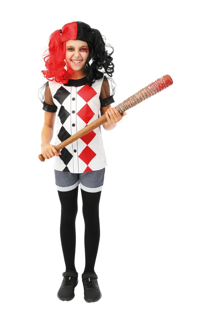 p-tit-clown-harlekin-clown-kost-m-m-dchen-schwarz-rot image 1