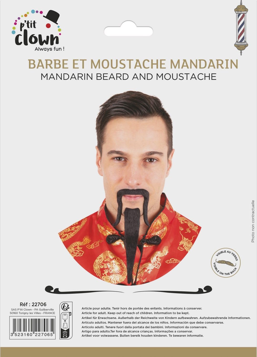 ptit-clown-re22706-mandarin-bart-und-schnurrbart-schwarz-selbstklebend image 3