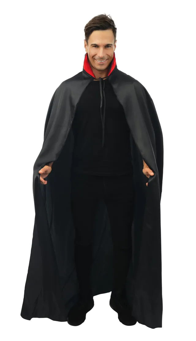 ptit-clown-16204-cape-satin-polyester-1-40-m-schwarz-rot image 1