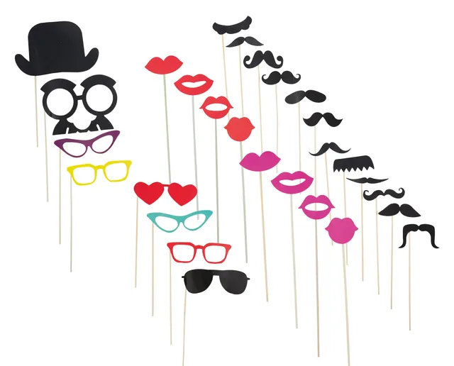 ptit-clown-photobooth-accessoires-set-mit-28-teilen-f-r-hochzeit-und-party image 1