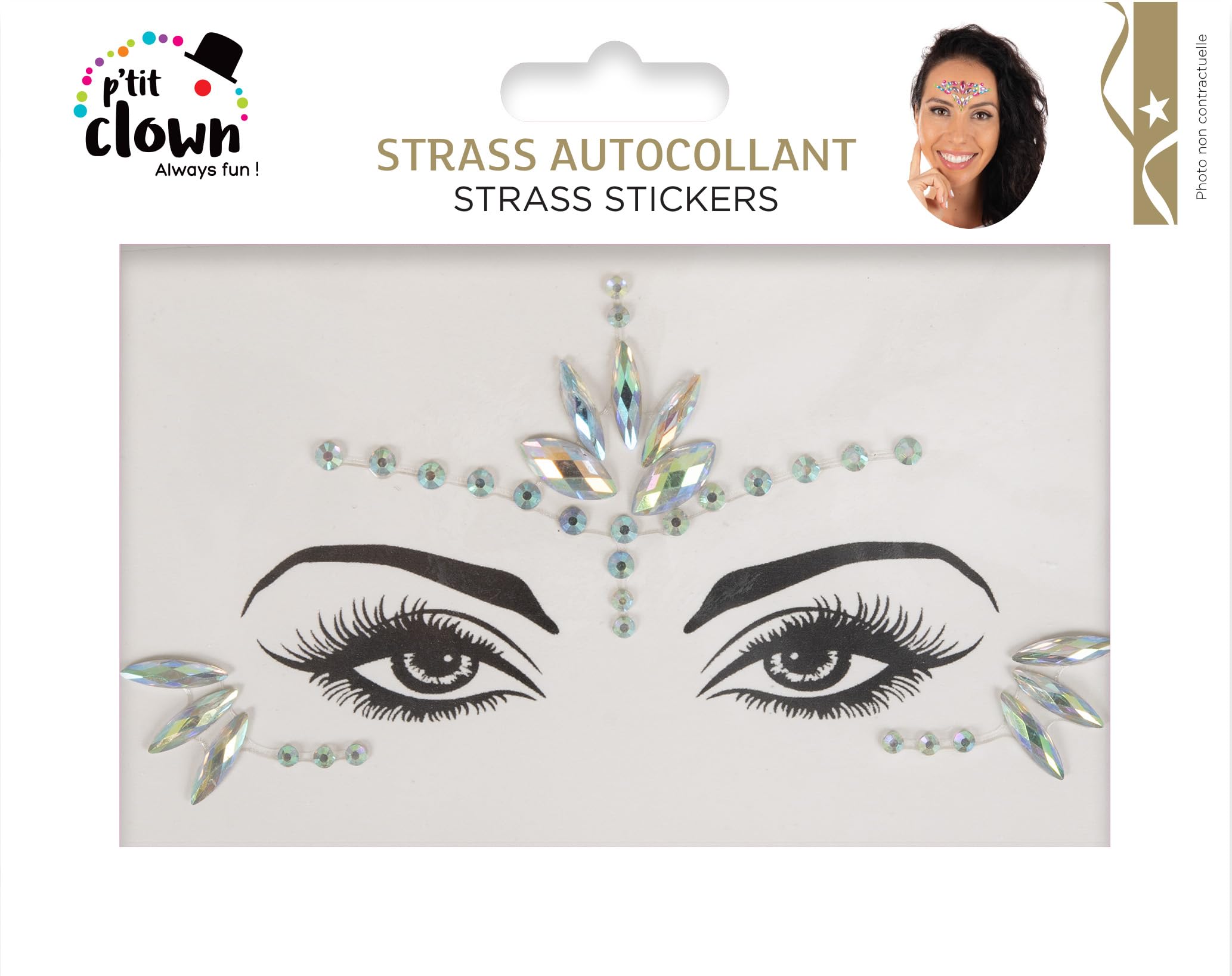 p-tit-clown-strass-gesichtssticker-selbstklebend-modell-zuf-llig image 6