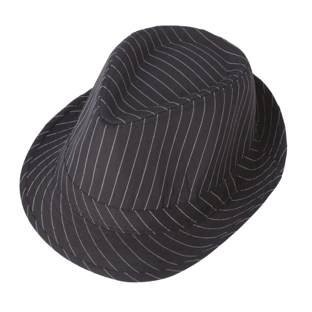 p-tit-clown-hut-stoff-borsalino-fedora-schwarz-wei-gestreift-erwachsene image 1